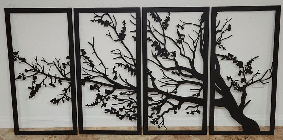 Custom plasma cut metal wall art panel